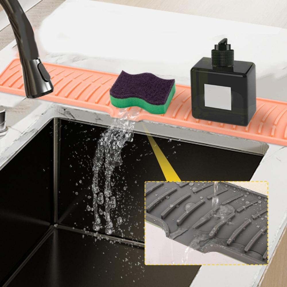 Anti-spray Sink Splash Guard Silicone Drainage Mat New Bathroom Drainage Pad  Kitchen