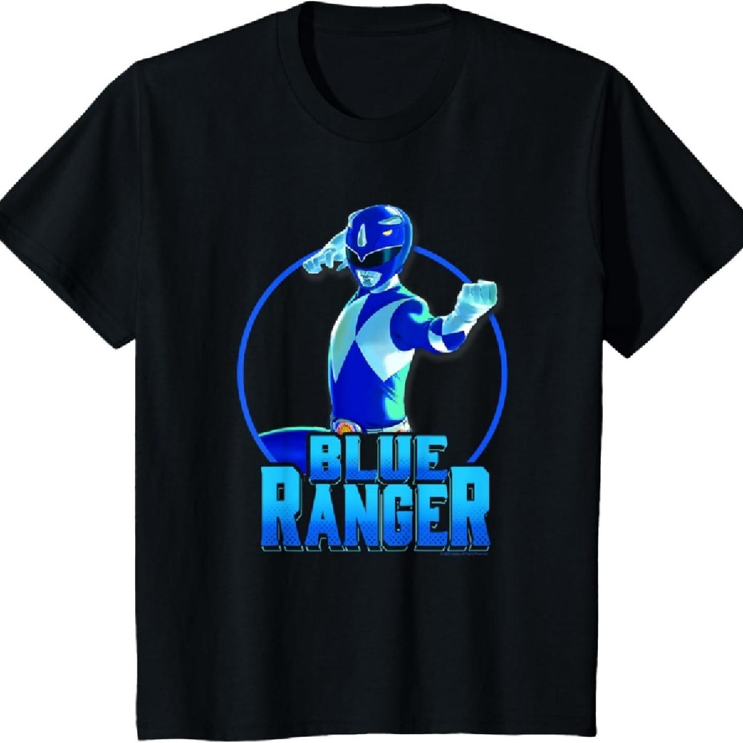 

Kids Power Rangers Blue Ranger Power Pose Shot T-Shirt XXXXXL чорний