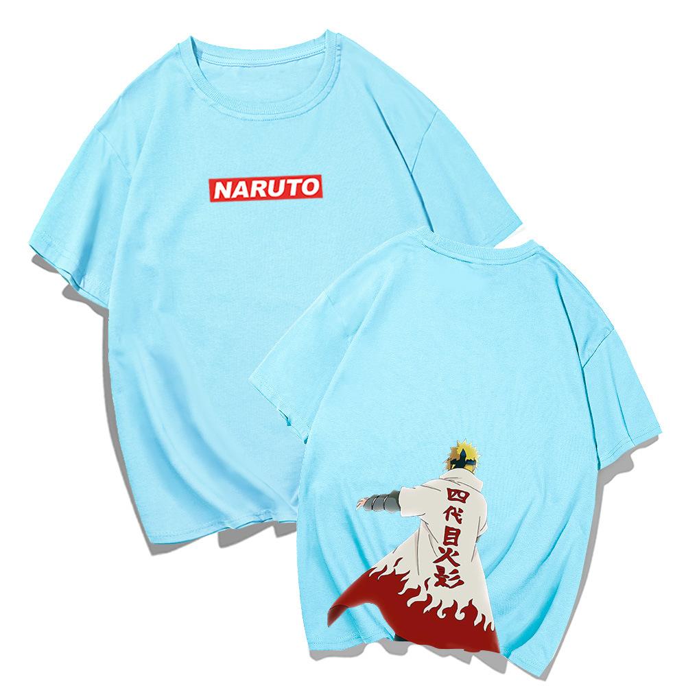 Short Sleeve T-Shirt Men's Summer Tide Brand Animation Fourth Generation Naruto Loose Casual Trend Hong Kong Style Youth