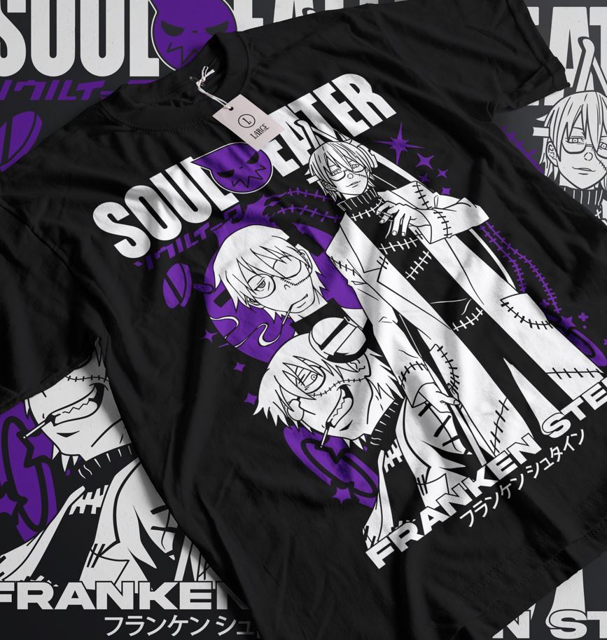 Футболка Soul Eater Смертельный Малыш Японское Аниме Черная Звезда Подарочная Футболка Все Размеры Унисекс Футболка XXL