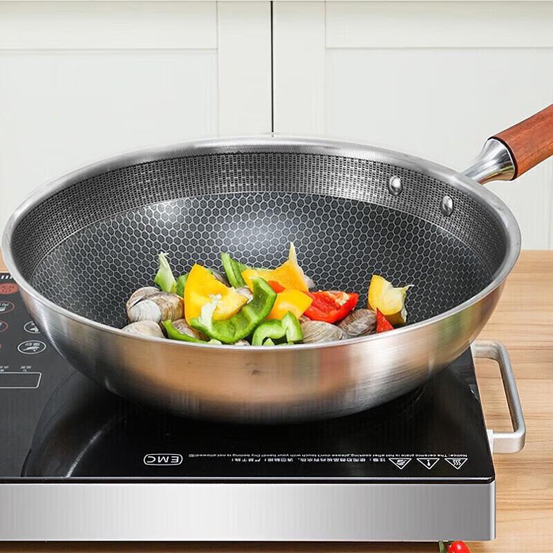 KOBACH 304 Stainless Steel Honeycomb Non-stick Wok