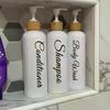3pcs Plastic Soap Dispenser Set Countertop Lotion Bottle Bathroom Refillable Empty Bottle For Shampoo Body Wash Hair Conditioner