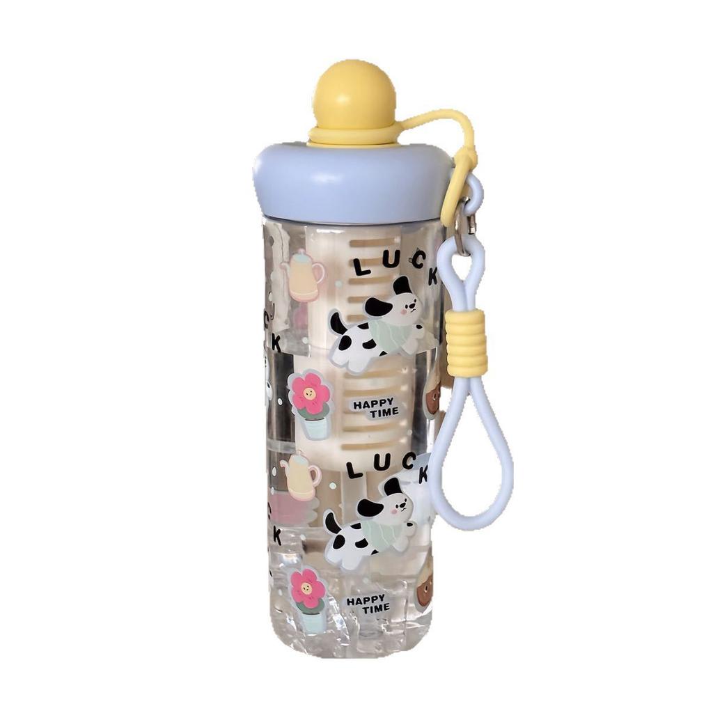 Water bottle children's water cup plastic cup large capacity straw cup cute cartoon girl high value straw water cup summer