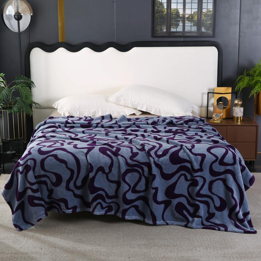 Abstract Stripe Pattern Flannel Blanket Autumn Winter Luxury Soft Warm Bedspread Sofa Cover Home Decor Travel Throw Blankets