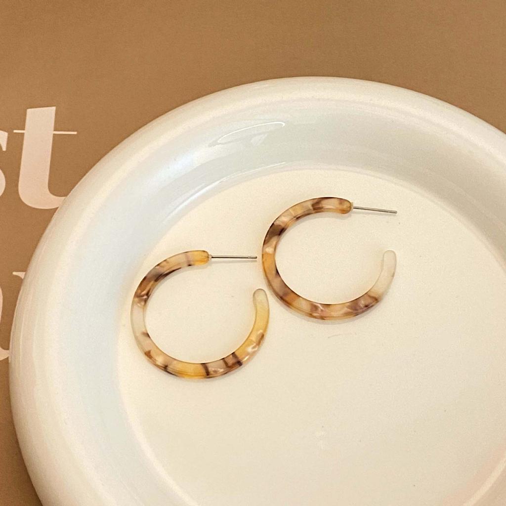 Nuovi orecchini colorati a forma di C con stampa leopardata, orecchini semplici ed esagerati per regali di gioielleria da donna