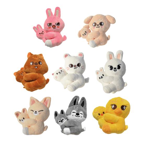 Magnetic Hugging Animal Plush Toy Cartoon Pig Fox Chick Wolf Bear Cat Rabbit