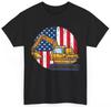 Construction Excavator USA Flag Shirt Digger Vehicles Lovers Men Boys Tshirt Unisex T-Shirt