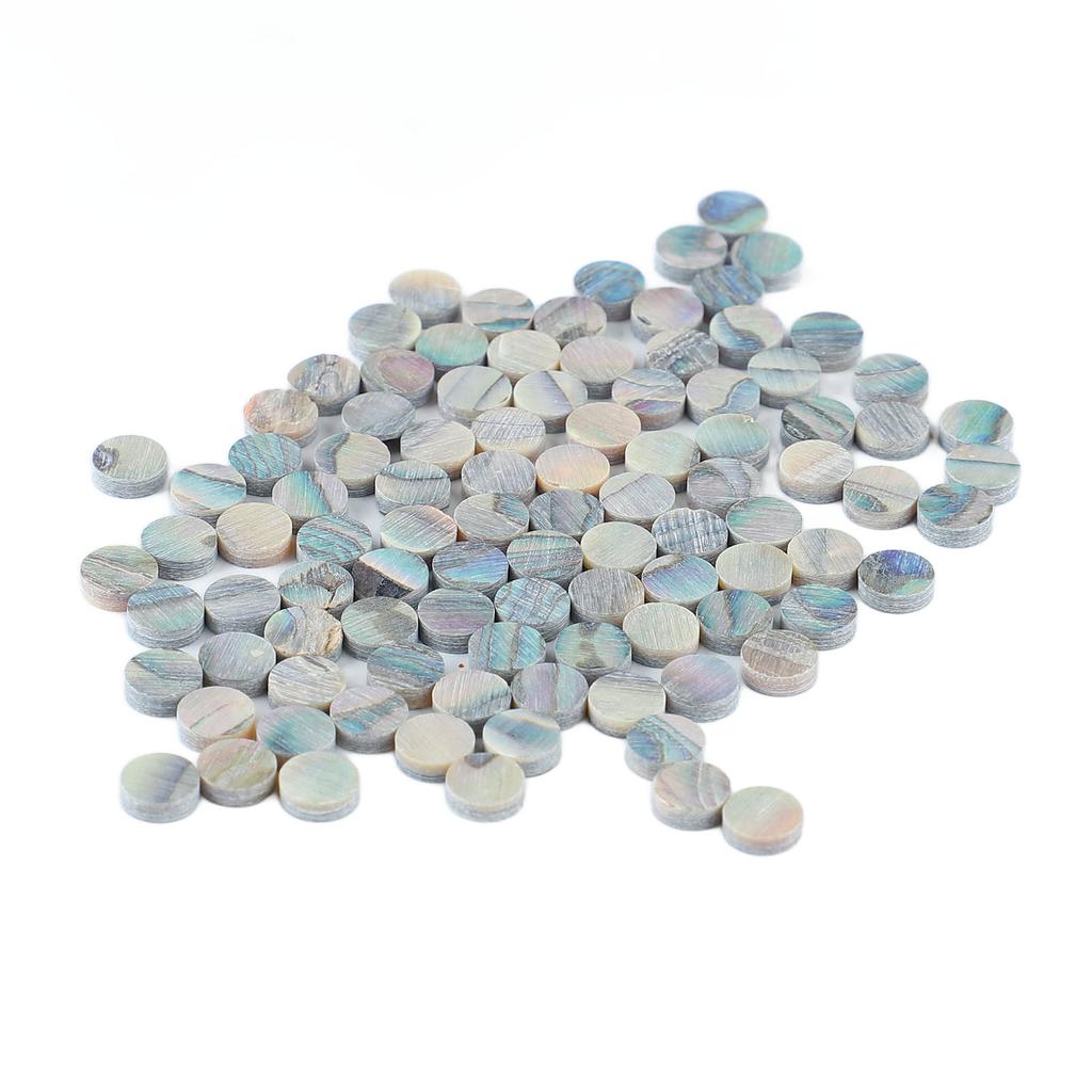 100Pcs Fretboard Dots Natural Abalone Shell Bright Color Round Guitar Inlay Dots for Ukulele Banjo