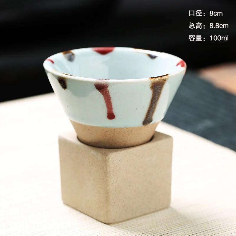 

1pcs 90ml Japanese Sake Cup Latte Mini Mug Tea Cup INS Ceramic Creative Funnel Exquisite Coffee Mug Rough Pottery Tea Cup 50ml