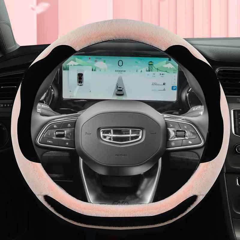 Winter Plush Steering Wheel Cover for Geely Haoyue, ICON, Boyue PRO, Emgrand GS, Vision X6, X3, Binyue, and GL
