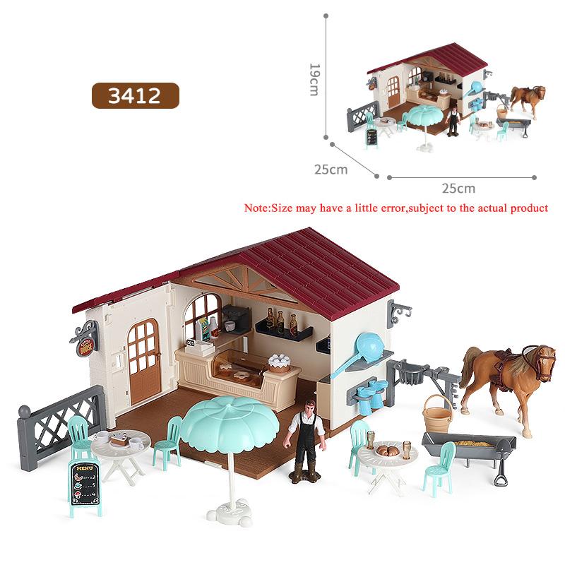 

Oenux Ферма Конюшня Модель Дома Фигурки Действий Эмуляционная Всадник Лошадь Животные Игровой Набор Фигурка Милая Развивающая Детская Игрушка Подарок