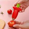 2-pieces manual stainless steel fruit and vegetable corer, efficient tomato and strawberry stem remover, easy to grip design