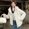 Padded clothes, down padded clothes, women's new fashion padded jackets, loose and thickened gloves, hooded jackets.