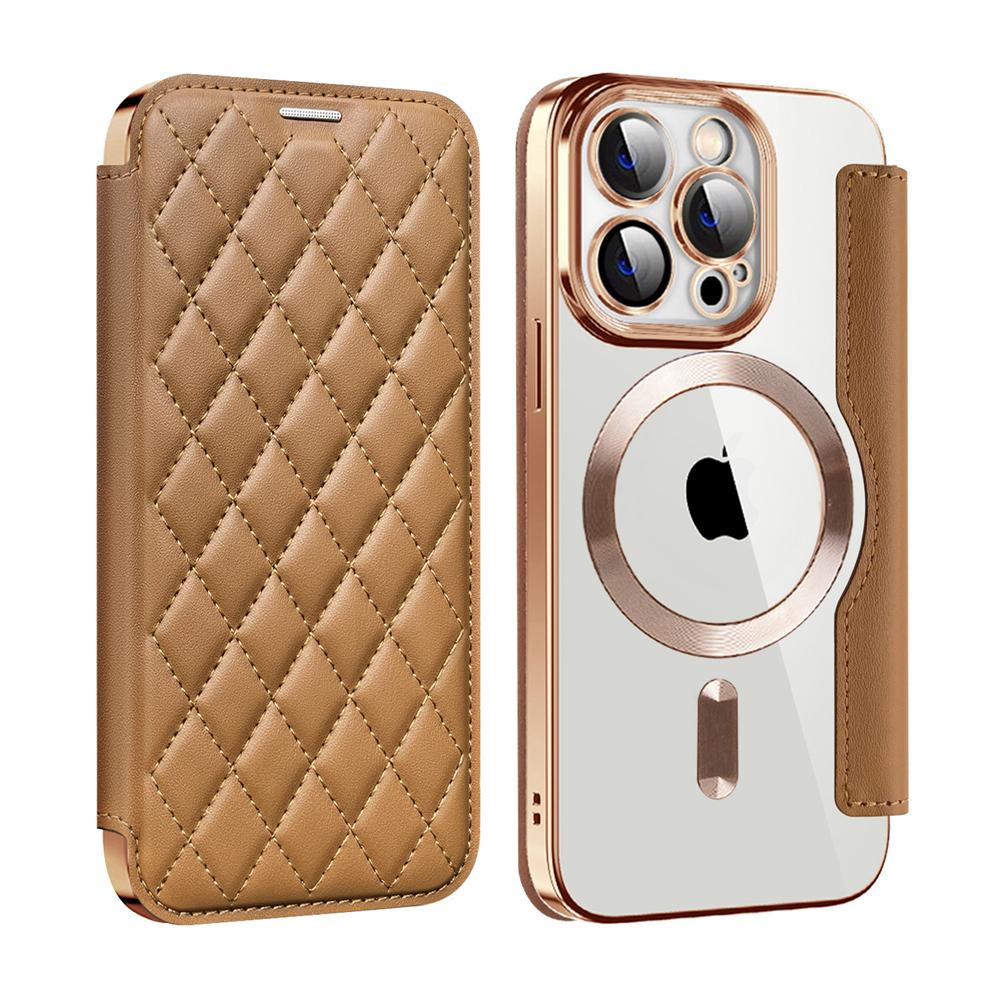 KEYSION Custodia Portafoglio a Libro in Pelle Placcata per iPhone 11 12 13 Pro Max Slot per Carte Ricarica Wireless Magnetica Cover Posteriore del Telefono