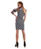 GREEDILOUS Diagonal Line Asymmetrical Puff Sleeve Dress