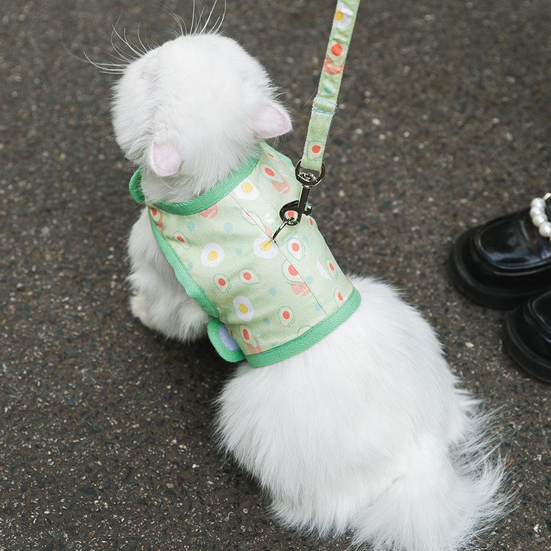 

Cat leash vest type anti-break free go out small dog dog leash walk cat summer go out pet rope L (recommended weight 10-7 kg)