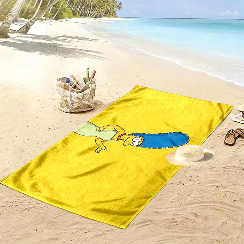 Marge Simpson Print Beach Towel, Large Soft Quick Dry Towel for Beach Camping Swimming