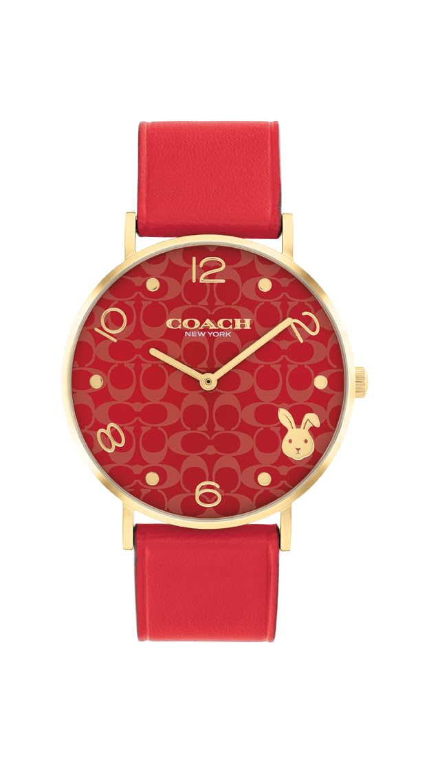 Watch PERRY Red Dial Red Leather Strap 14503977 [Coach] Women s [Authentic Product]