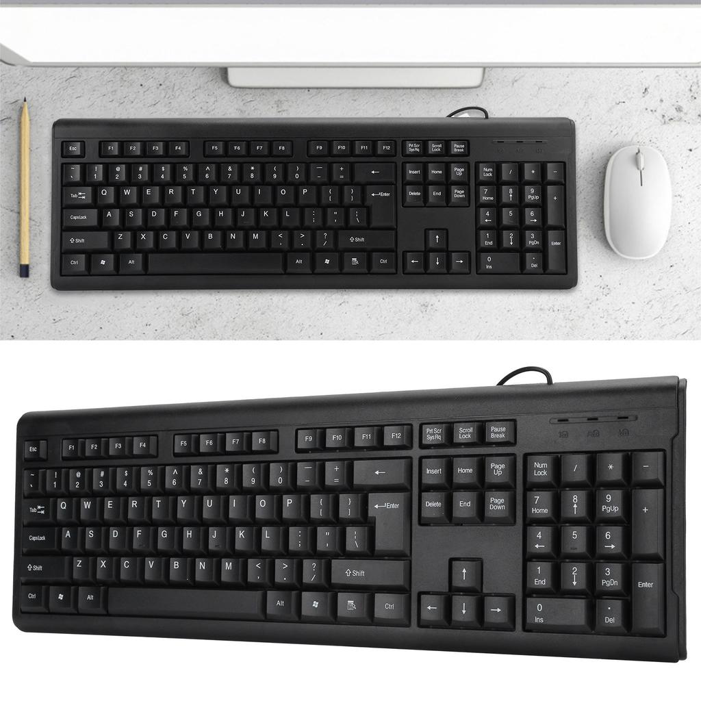Computer Accessories USB Wired Keyboard USB Wired Keyboard 104 Keys Silent Business Mute Key Board PC Laptop Computer T15