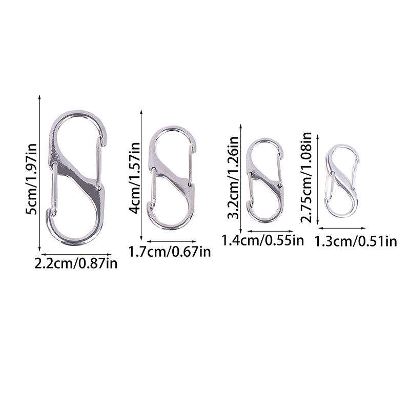 10Pcs S Hooks Eco-Friendly Metal Key Clip Camping Secure Backpacks Fastener Carabiner Keychain Stable Wilderness Survival Tools