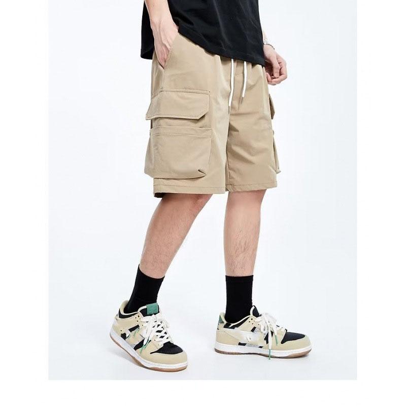 Summer Men's Overalls Short  Style Baggy Straight Cropped Pants
