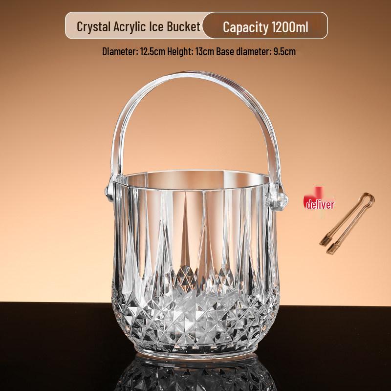 Acrylic Ice Bucket for Bars and Home - Small Beer Barrel Storage Container