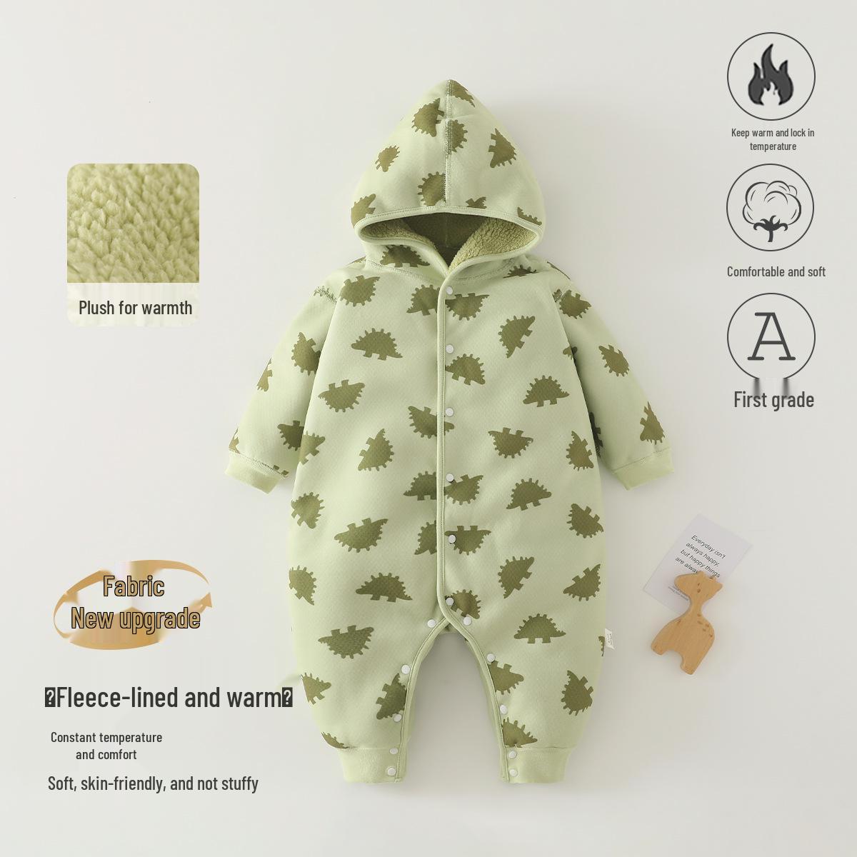 

Fleece-lined Baby Romper for Autumn/Winter | 0-1 Year Warm Outing Crawling Suit by Anyang Baby & Children s Wear 100