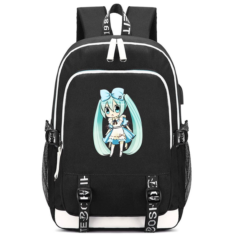 Cute Cartoon Hatsune Miku Printed Backpack Large Capacity Bookbag Student Boy Girl School Bag Outdoor Large Capacity Waterproof Laptop Travel Bag Gift