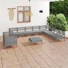 Day and Night - Day and Night Garden Furniture Set 11 Pieces Solid Gray Pine Wood