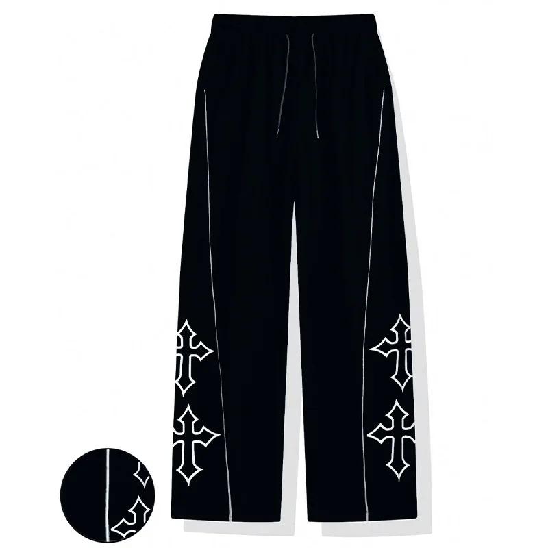 Drawstring Waist Print Trousers New Men's Trousers Casual Sports Regular Fit