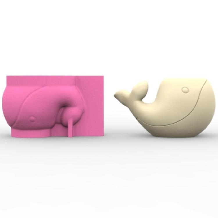 Succulent Pots Silicone Mold Whale Shape Flexible Silicone Planter Moulds Flower Vase Molds Suitable for Home and Office