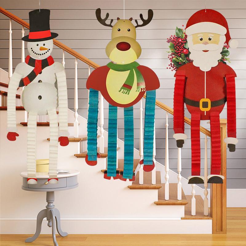 Christmas Cartoon Style Cute Home Decoration Store Window Display Santa Claus Style Christmas Tree Ornaments 1PC/3PCS