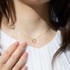 LEGAN Diamond Necklace Open Heart K18YG Yellow Gold Anniversary Birthday Women Made In Japan 0.02ct