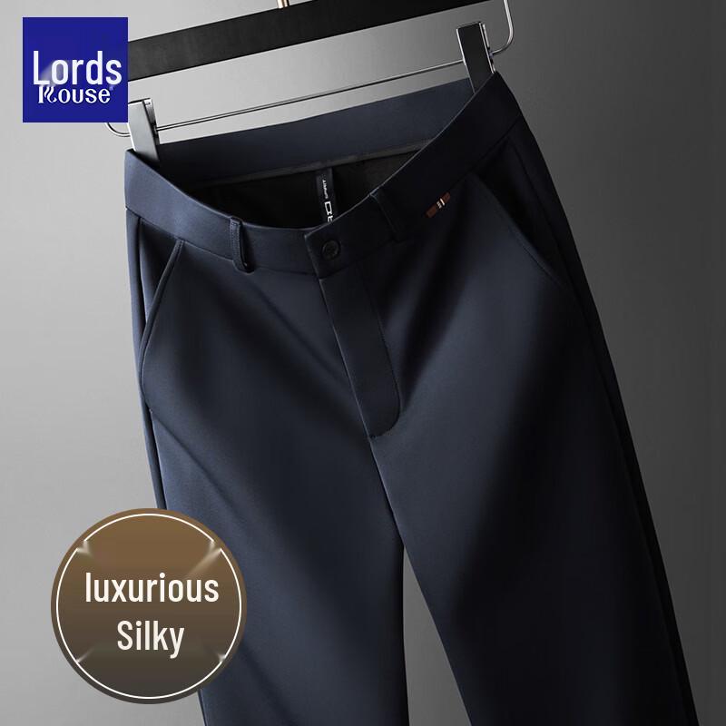 LUOZI Men's Spring Autumn Business Casual Straight-Leg Trousers
