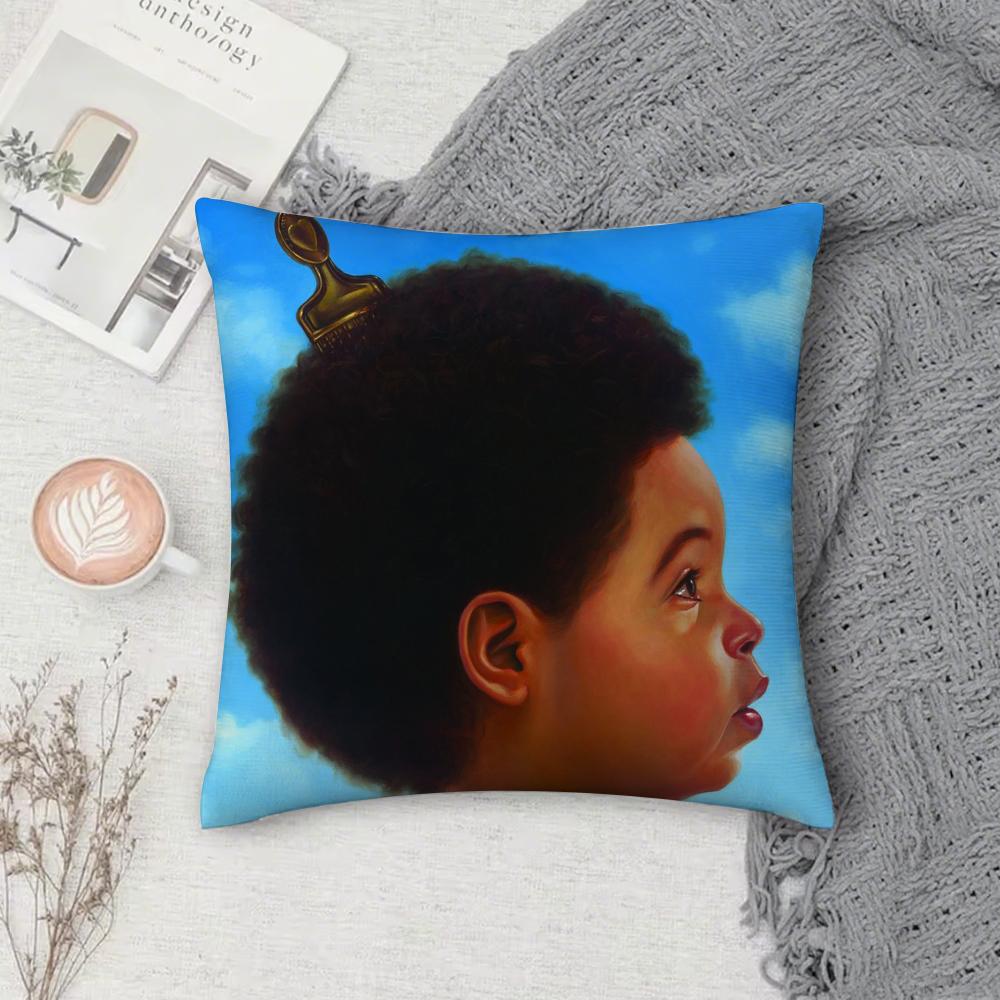 D-Drake For All the Dogs Pillow Case Square Double-Sided Printing Short Plush Sofa Cushion Cover Bedside Pillow