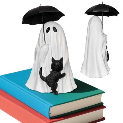 Hallloween Cartoon Desktop Ornament Spooky Ghost Resin Figurine Mini Resin Figurine for Living Room Bedroom Bookshelf Decor