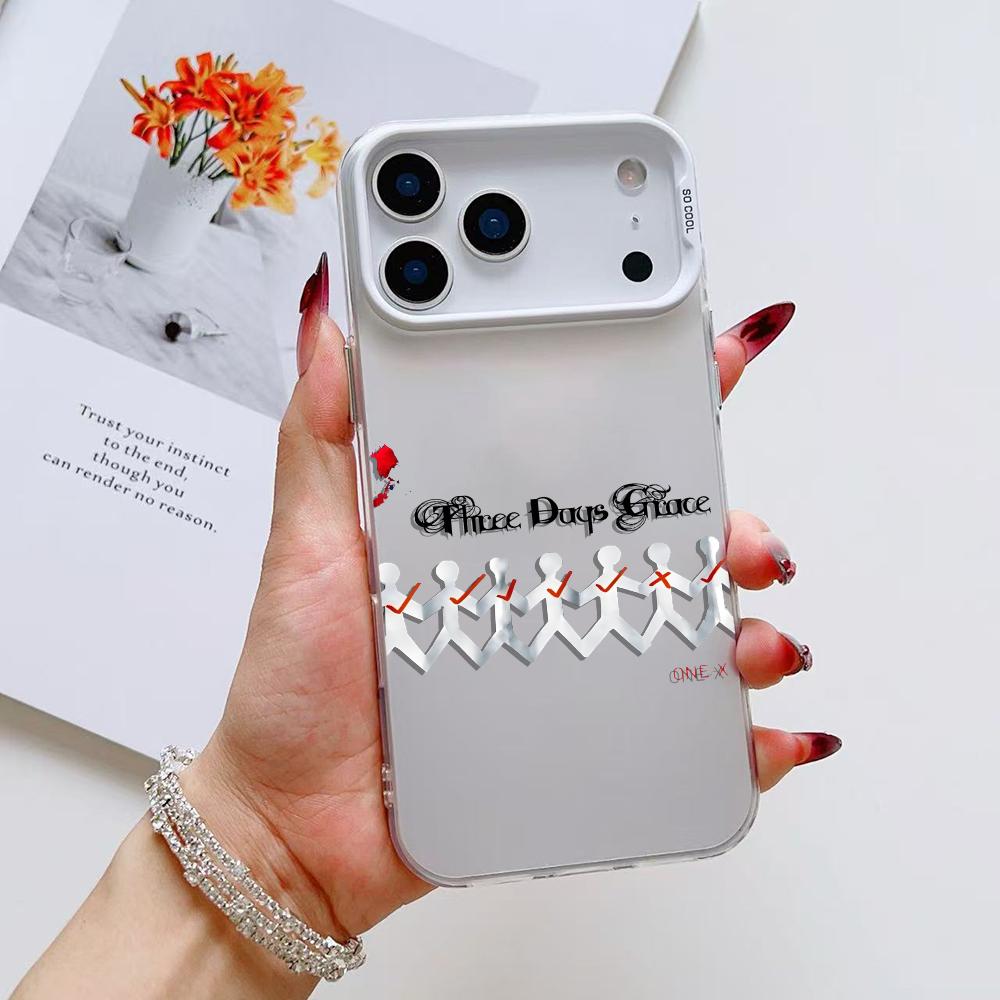 Fashion T-Three Days Grace Phone Case For iPhone 17 16 15 14 13 12 11 Pro Max Air Matte Laser Aurora Shockproof Funda
