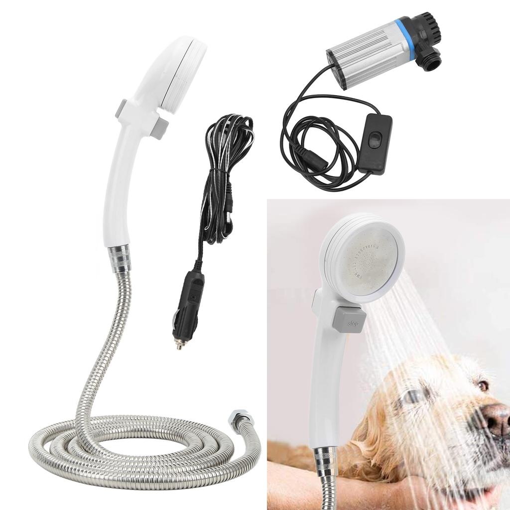 Kit Duș Camping în Aer Liber Pompă Apă Țeavă 2m Cablu 12V Brichetă Set pentru Mașini RV-uri SUV-uri