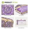 Uxcell Bolso de Noche para Mujer, Bolso de Mano Brillante con Pedrería de Cristal y Correa de Cadena, Morado Claro, para Bodas, Noches y Fines de Semana
