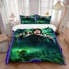 3pcs Green Harry Potter Bedding Set - 1 Soft Quilt Cover + 2 Pillowcases, Machine Washable - Suitable for All Seasons, Perfect Gift for Fami