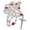 Elegant Cross Bead Necklace Rose Flower Glass Rosary Necklace Religious Jewelry Christian Prayer Beads Clavicle Chain