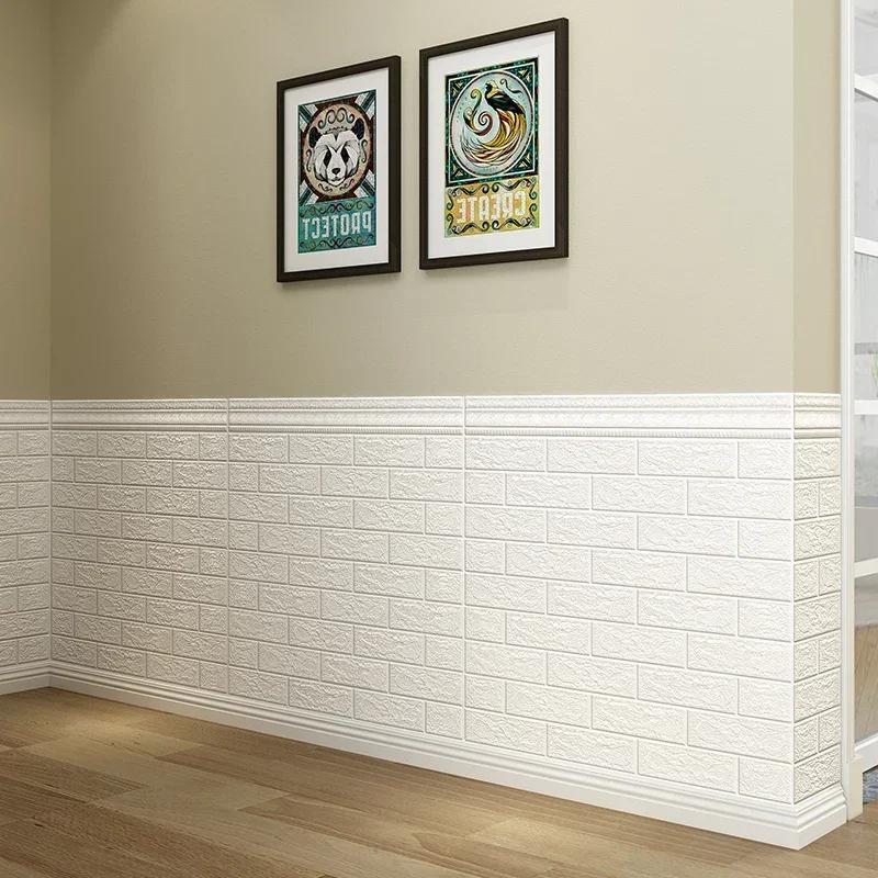 70cm*1m 3D Self-Adhesive Wallpaper Continuous Waterproof Brick Wall Stickers Living Room Bedroom Children's Room Decoration