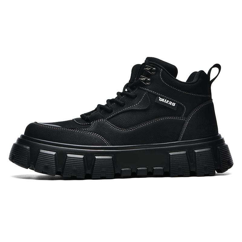 New Autumn and Winter High Top Martin Boots Fashionable and Trendy Niche Casual Thick Soled Height Enhancing Yellow Boots
