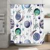 Starry Night Space Shower Curtain Fabric for Bathroom Decor Waterproof Home Decoration Blue Green Purple Stars Planets Moon Hand