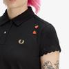 FRED PERRY [Amy Winehouse] Embroidered Detail Polo Shirt - Black/White Afpf2612137-102