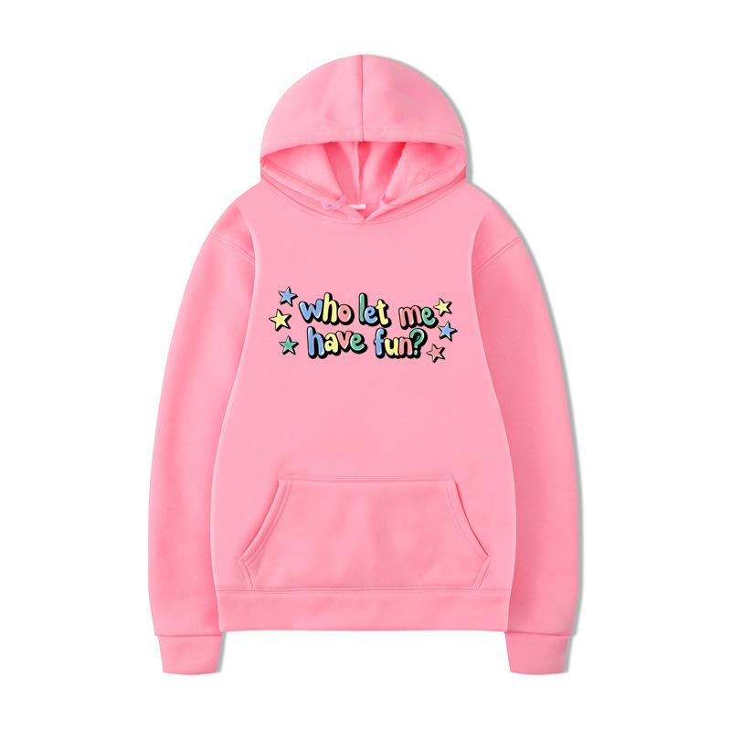 Who Let Me Hoodies Print Fashion Sweatshirt Casual Oversize Unisex Autumn Winter Fleece Streetwear Tops Male Sudaderas