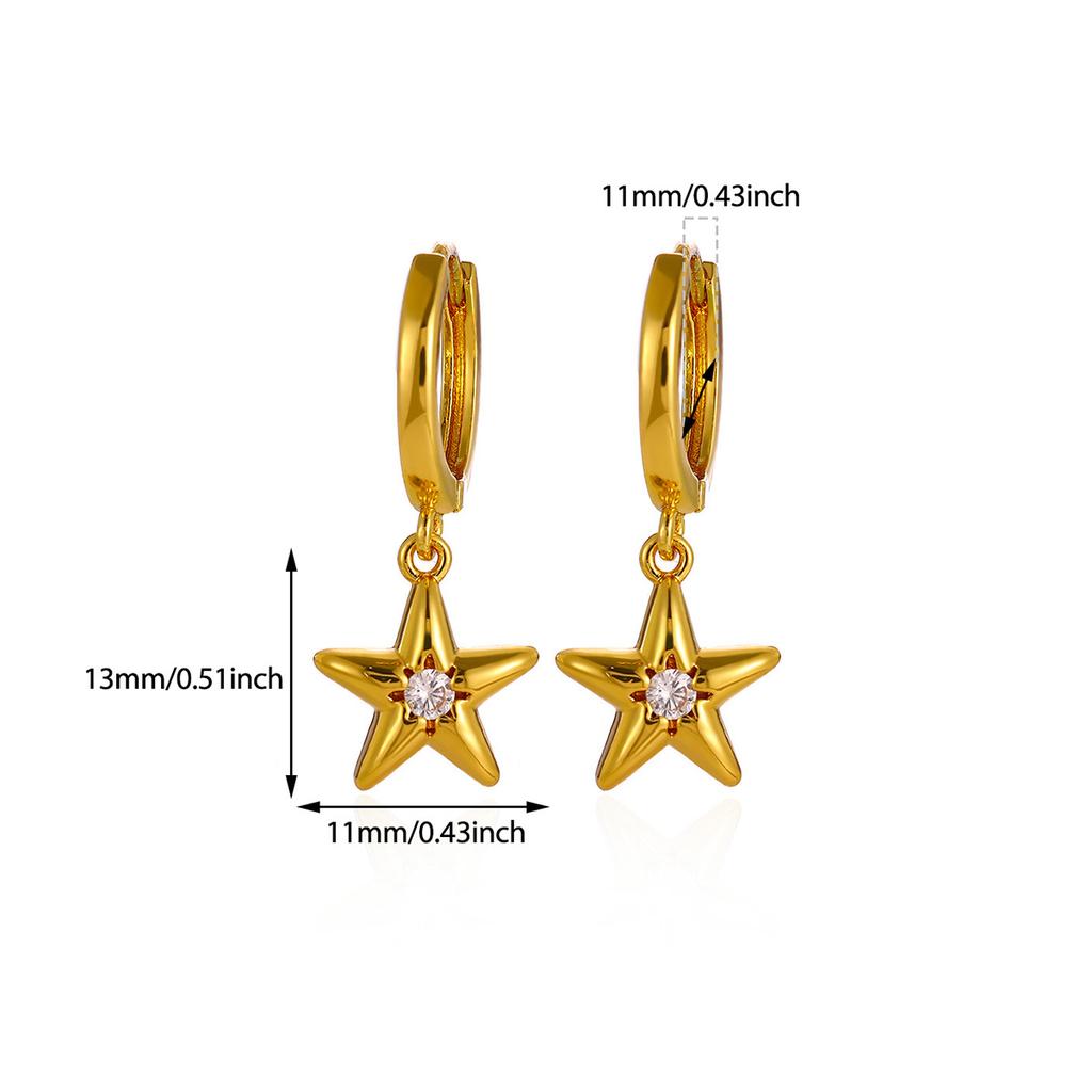 New Mini CZ Star Moon Butterfly Pendant Hoop Earrings For Women Elegant Fashion Geometry Tiny Hoops Earring Jewelry Party Gift