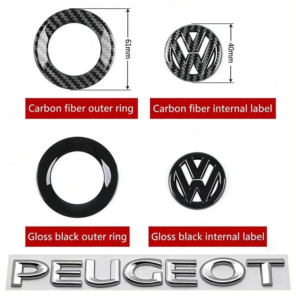 Car Carbon Fiber Pattern Logo Steering Wheel Decoration Sticker For VW GTI Polo Golf MK6 MK7 MK8 Passat B6 B7 B8 Tiguan CC T-ROC