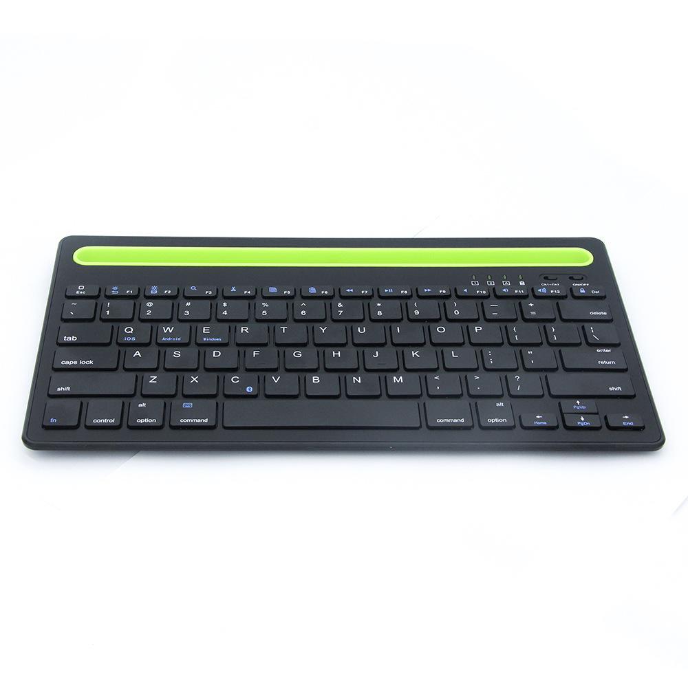 Universal Wireless Bluetooth Keyboard with Card Slot for Tablets & Phones, Dual Channel, Three-System Compatibility