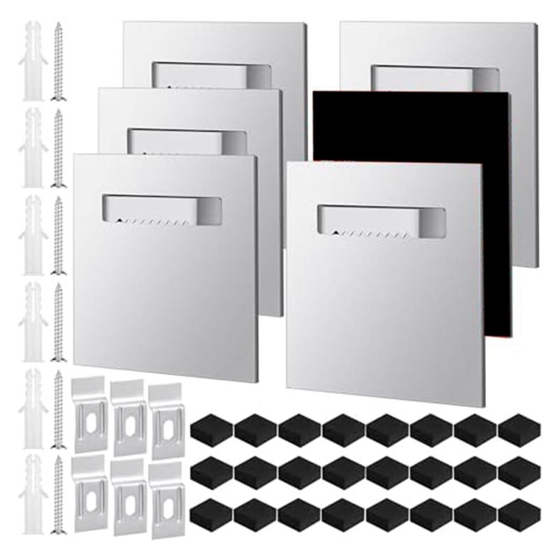 A20F-6-Pack Self-Adhesive Clothes Hangers 8.0 X 8.0 Cm Hook Adhesive Picture Hanging Board Kit For Mirrors And Hanging Art